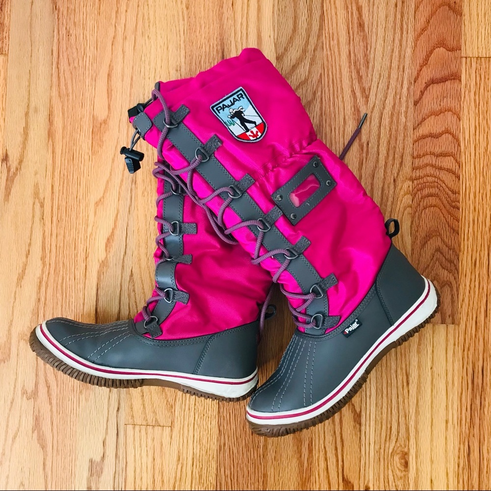 Pajar Canada Women’s Lace Up Grip Tall Nylon Snow Boots JQ2  US 6-6.5